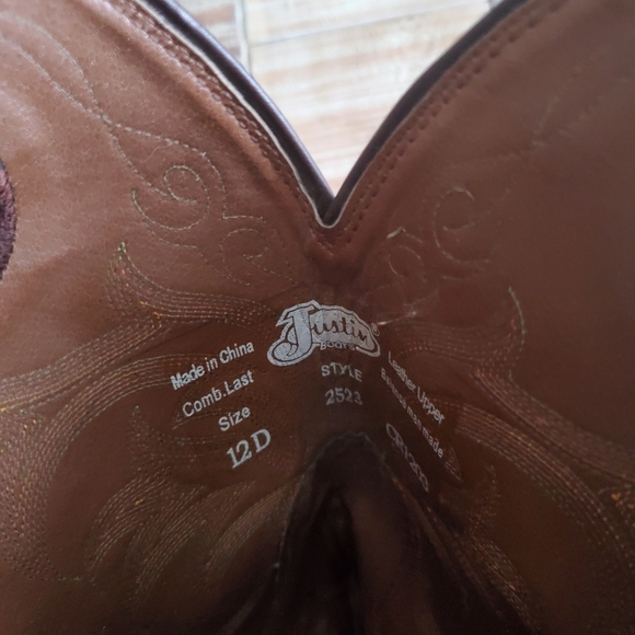 Justin's men western boots milo 12d brown - Picture 12 of 14